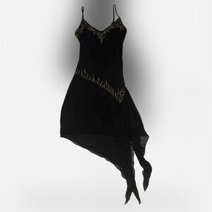 Elegant Black Asymmetrical Dress